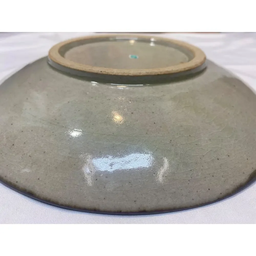 japan persimmon plate brown mid century ceramic stoneware 9.75